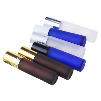 1ml Empty Roller Ball 5ml 10ml Roll On Vial Amber Blue Transparent Frosted  Glass Bottle With Lids