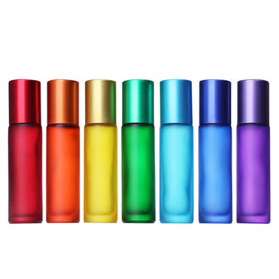 Round Empty Roller Glass Bottles Cosmetic Packaging Empty Essential Oil Roll On Bottles 10ml
