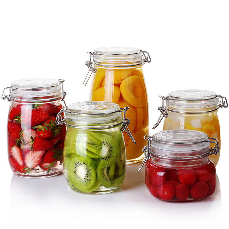 500ml Glass Seal Pot With Stainless Steel Buckle For Honey Bottle Cap T/T L/C Paypal